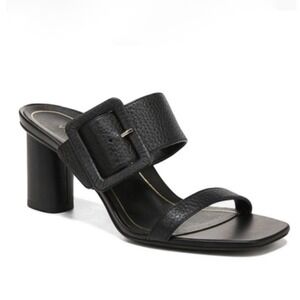 Vionic‎ Brookell Block Heeled Slide Sandals Womens 10 Black  Buckle Mules
